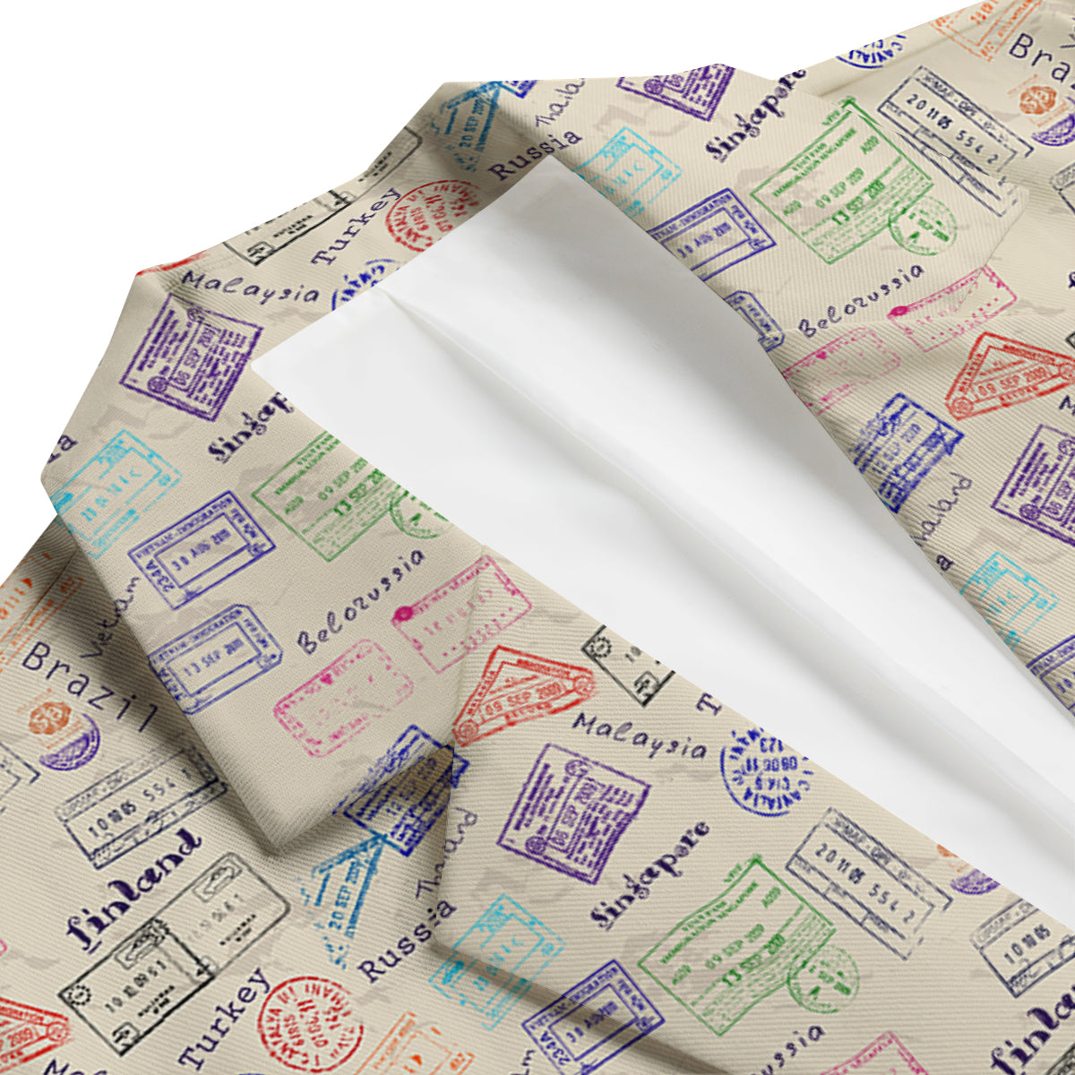 Vintage Stamp Travel Print Pattern Men's Blazer-grizzshop