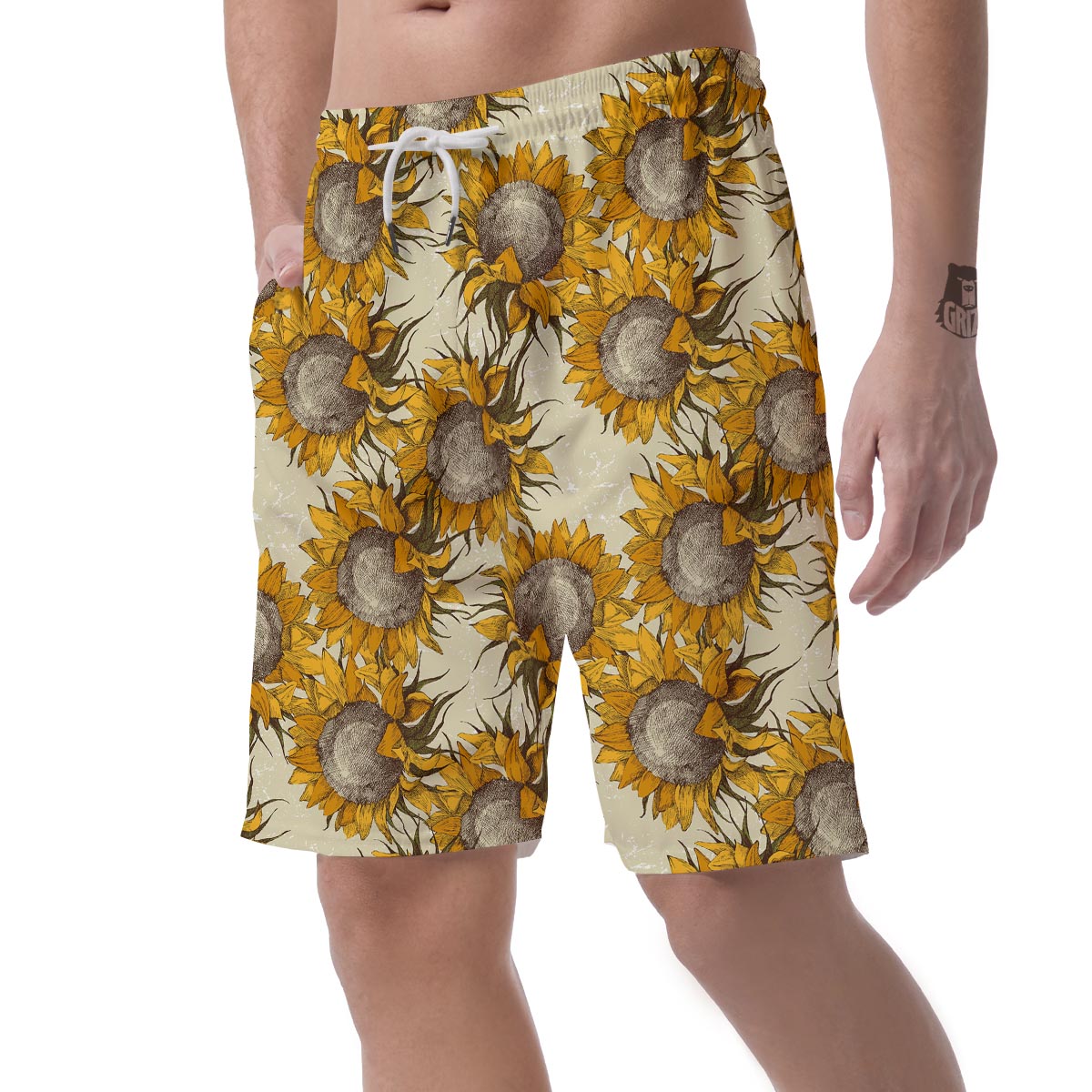 Vintage Sunflower Men's Shorts-grizzshop
