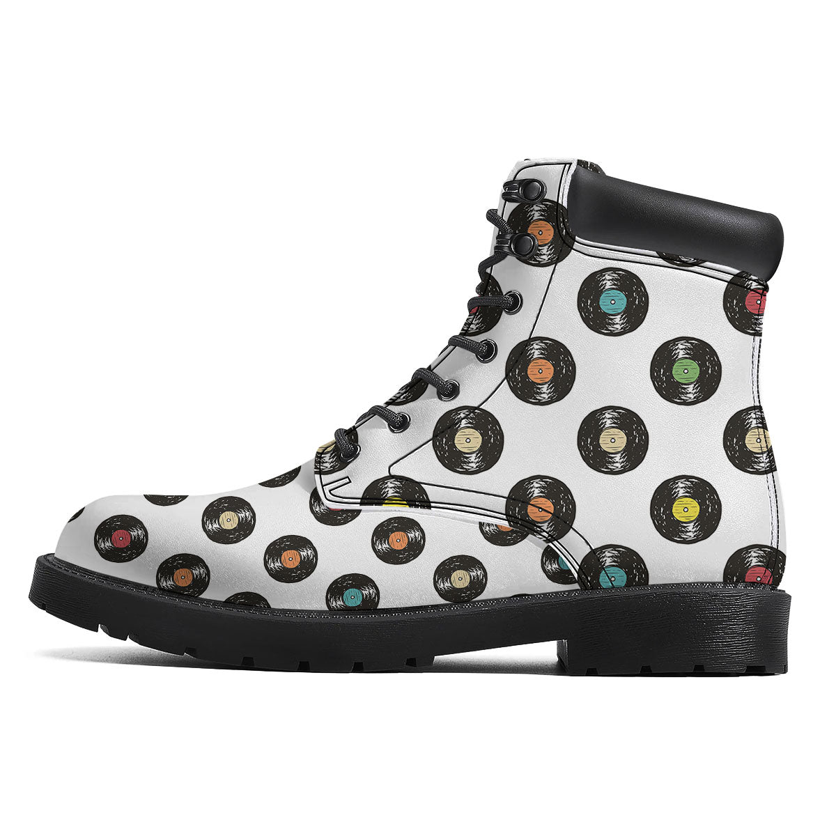 Vinyl Record Hand Drawn Print Pattern Boots-grizzshop