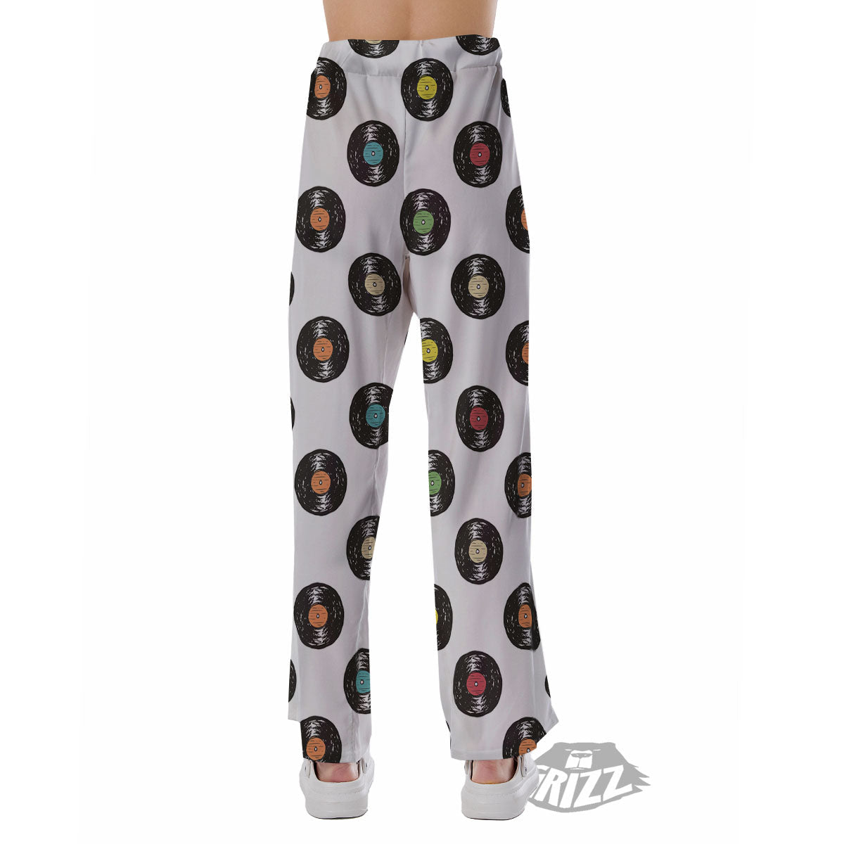 Vinyl Record Hand Drawn Print Pattern Pajama Pants-grizzshop
