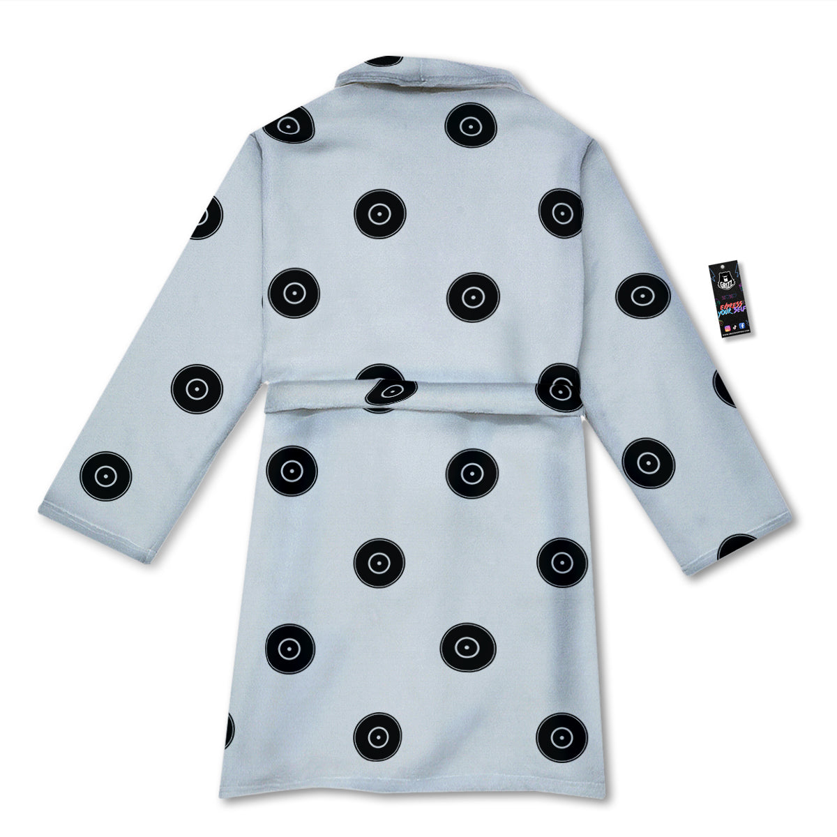 Vinyl White And Black Print Pattern Bathrobe-grizzshop