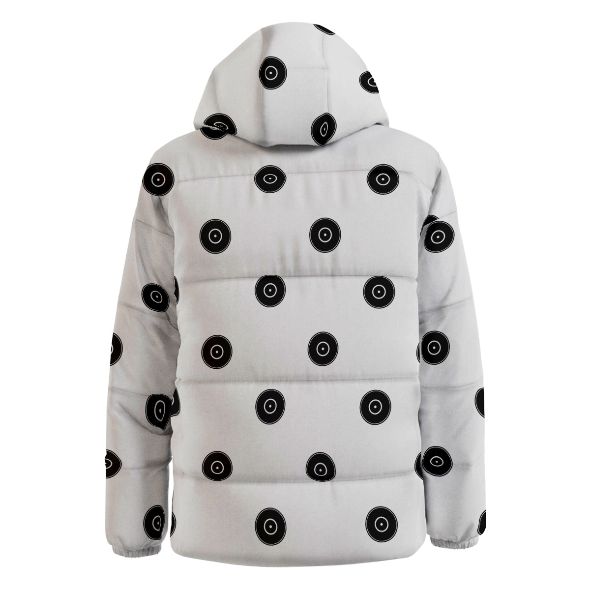 Vinyl White And Black Print Pattern Down Jacket-grizzshop