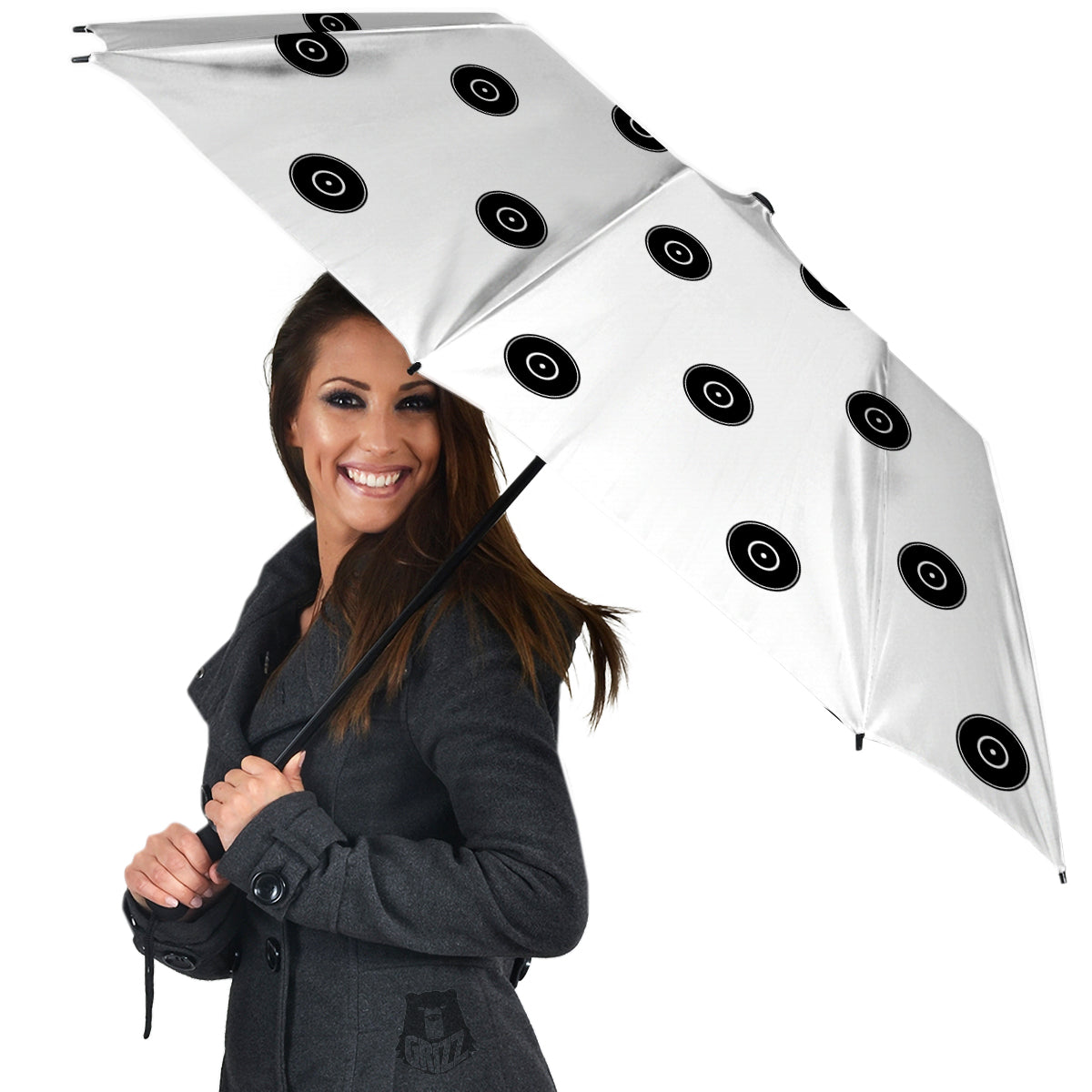 Vinyl White And Black Print Pattern Umbrella-grizzshop