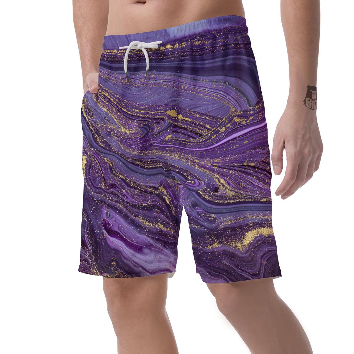 Violet Marble Men's Shorts-grizzshop