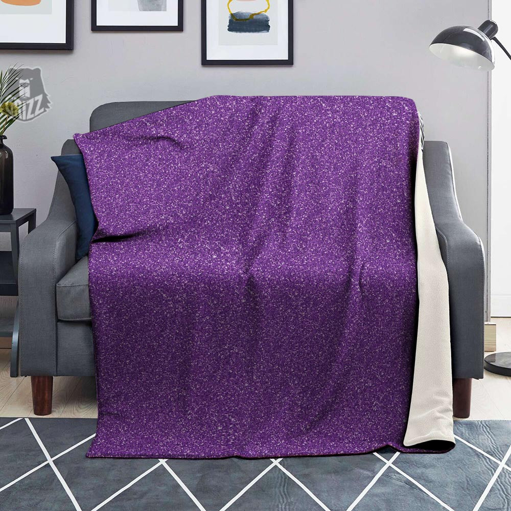 Violet Purple Glitter Artwork Print Blanket-grizzshop