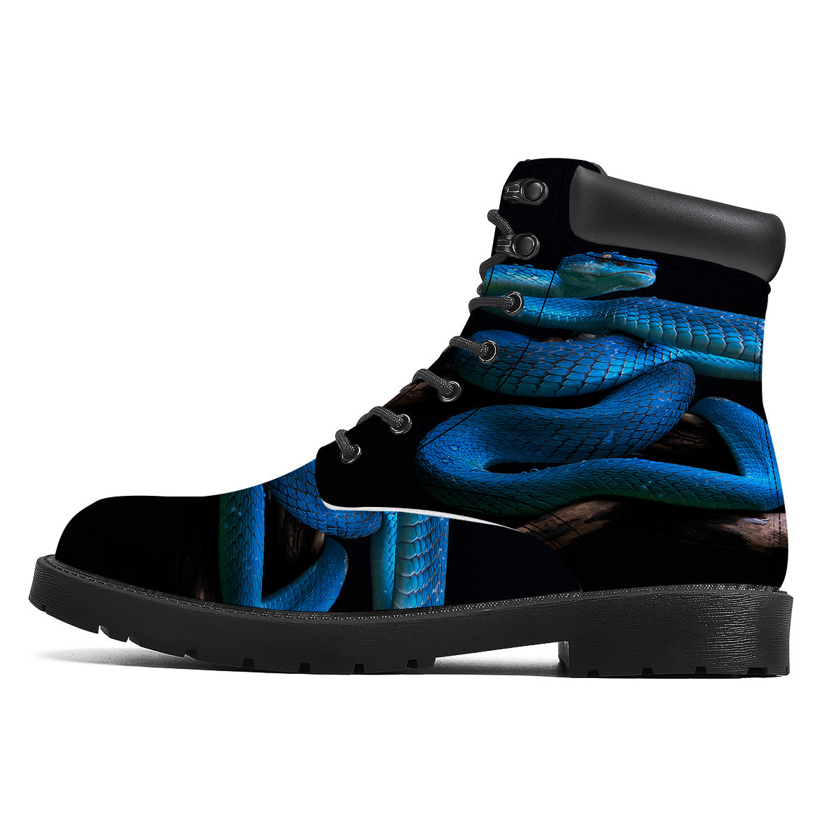 Viper Snake Blue Pit Print Boots-grizzshop