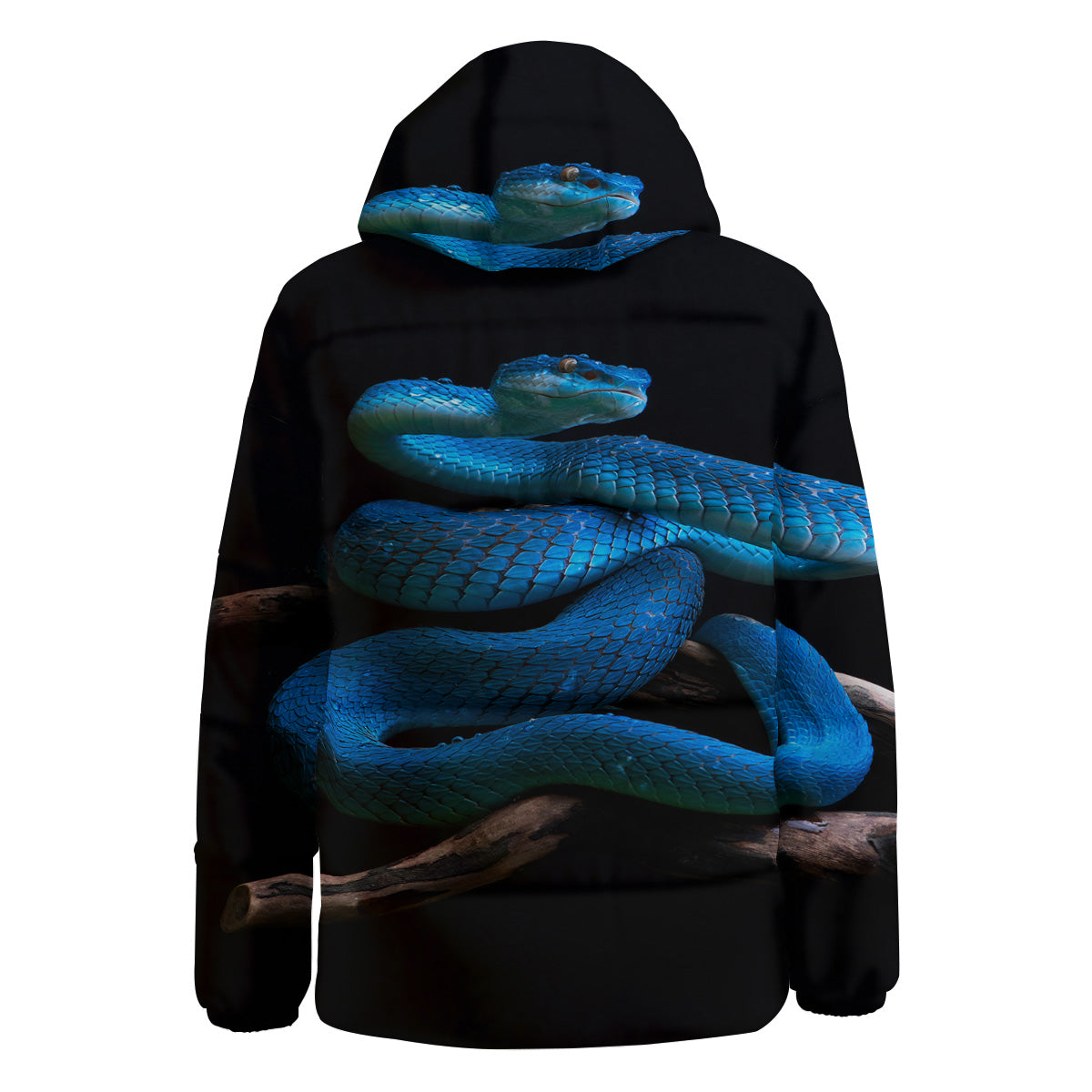 Viper Snake Blue Pit Print Down Jacket-grizzshop