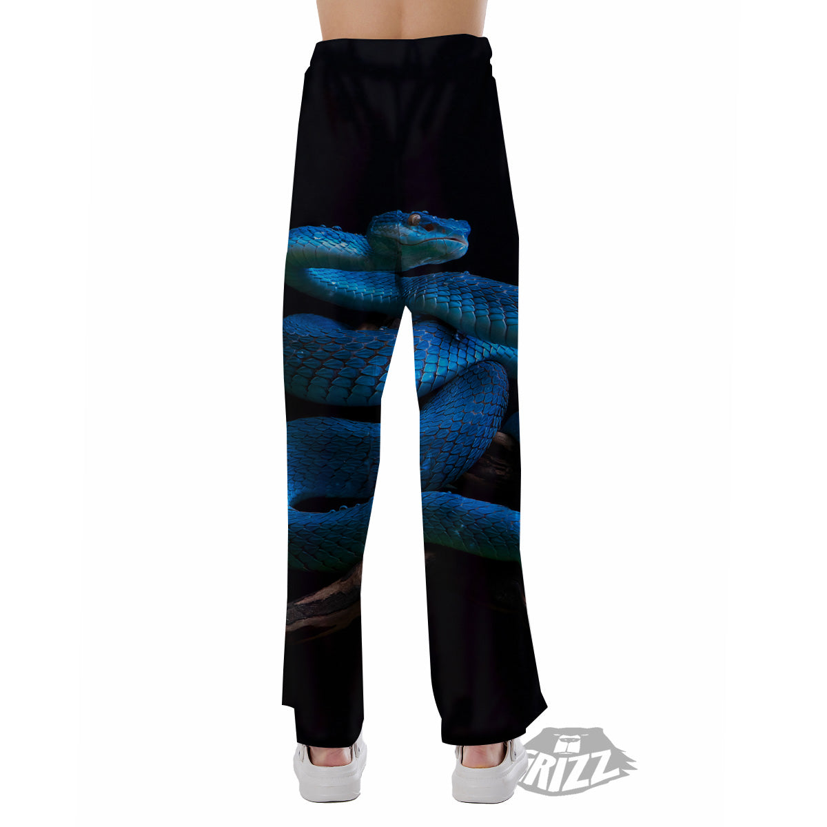 Viper Snake Blue Pit Print Pajama Pants-grizzshop