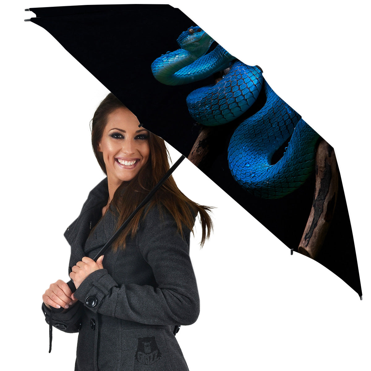Viper Snake Blue Pit Print Umbrella-grizzshop