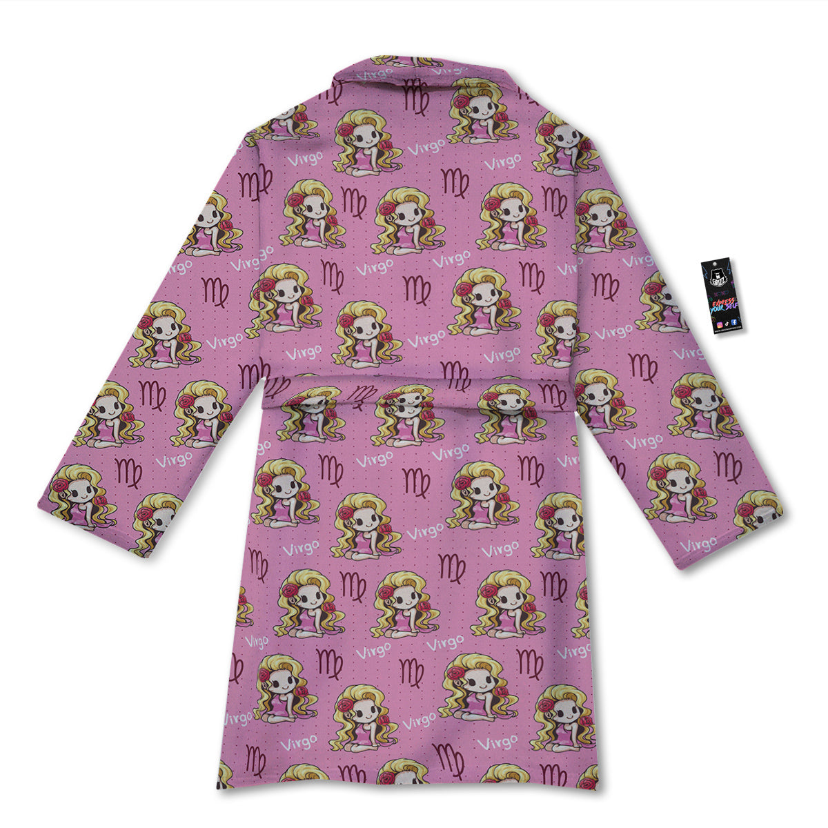 Virgo Cute Cartoon Print Pattern Bathrobe-grizzshop