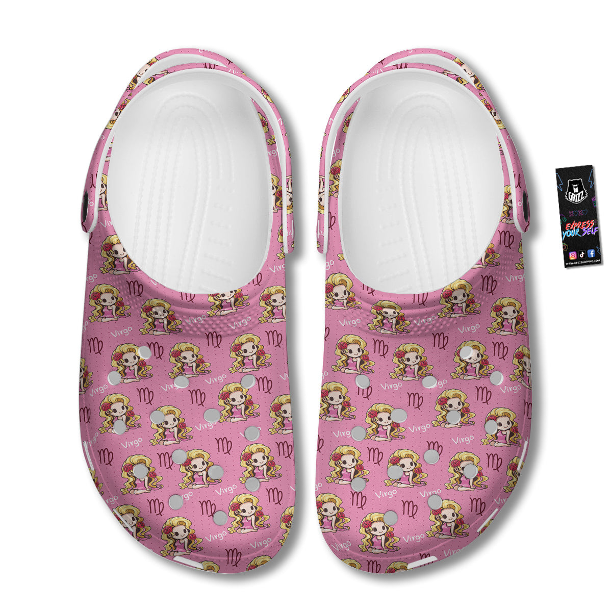 Virgo Cute Cartoon Print Pattern Clog-grizzshop