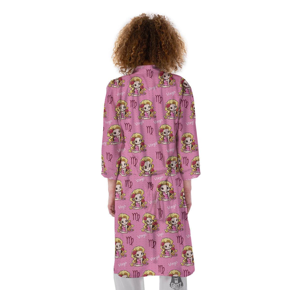Virgo Cute Cartoon Print Pattern Kimono-grizzshop