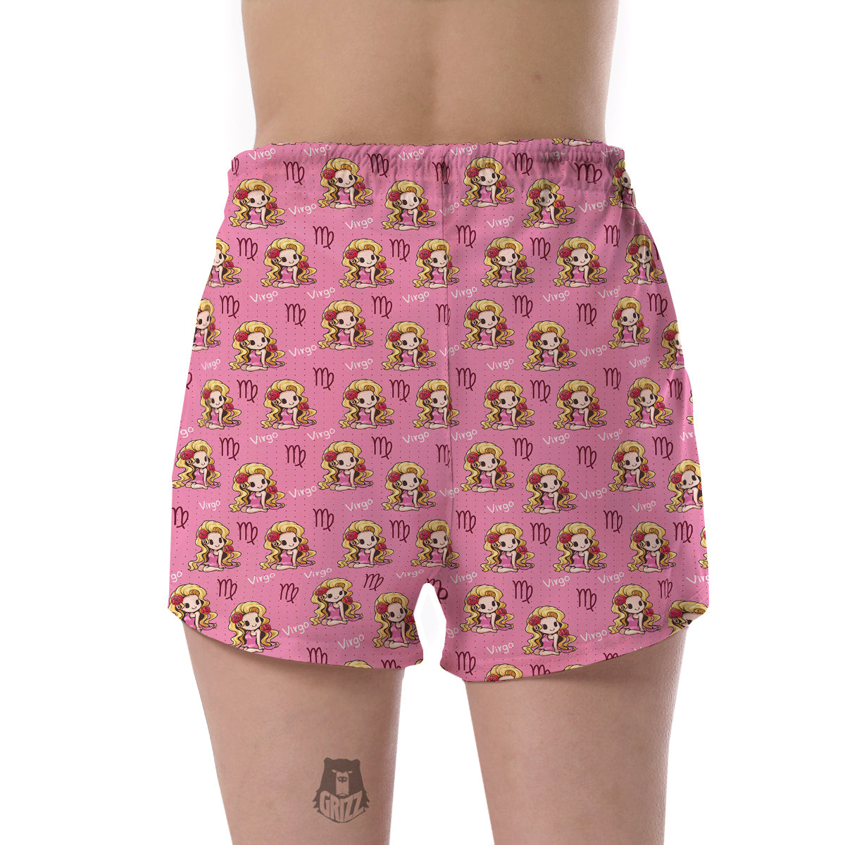 Virgo Cute Cartoon Print Pattern Women's Shorts-grizzshop