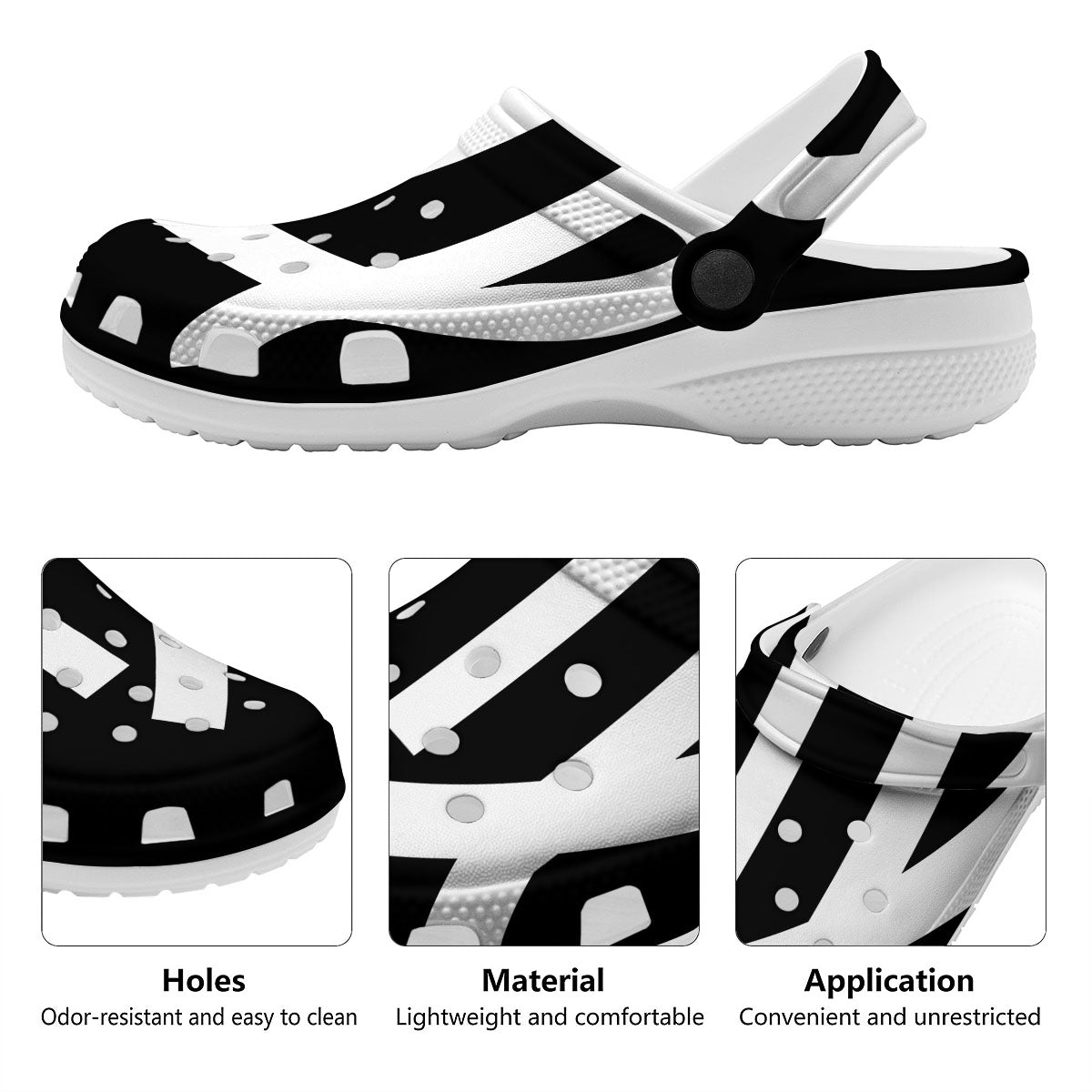 Virgo Sign White And Black Print Clog-grizzshop