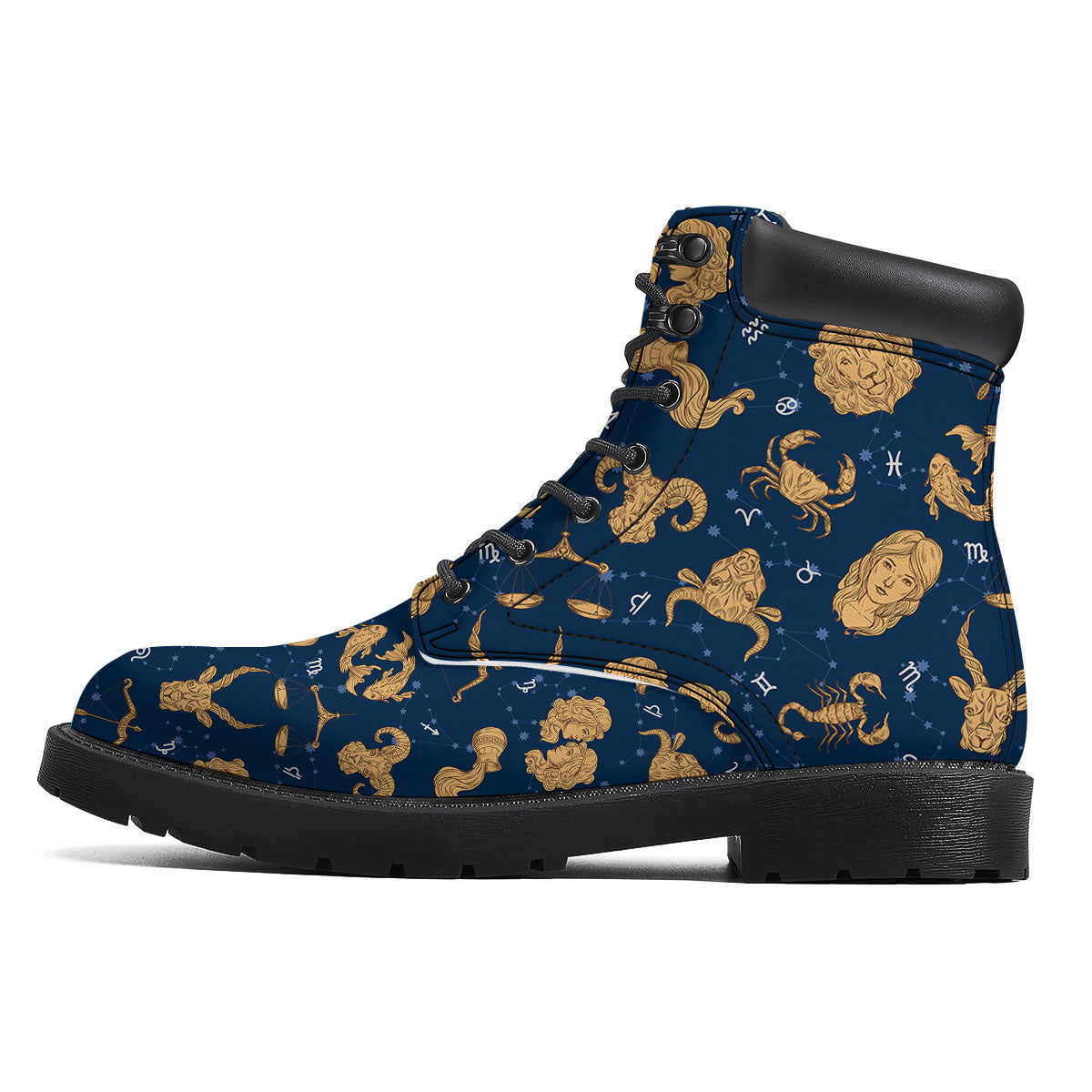 Virgo Zodiac Purple Print Pattern Boots-grizzshop