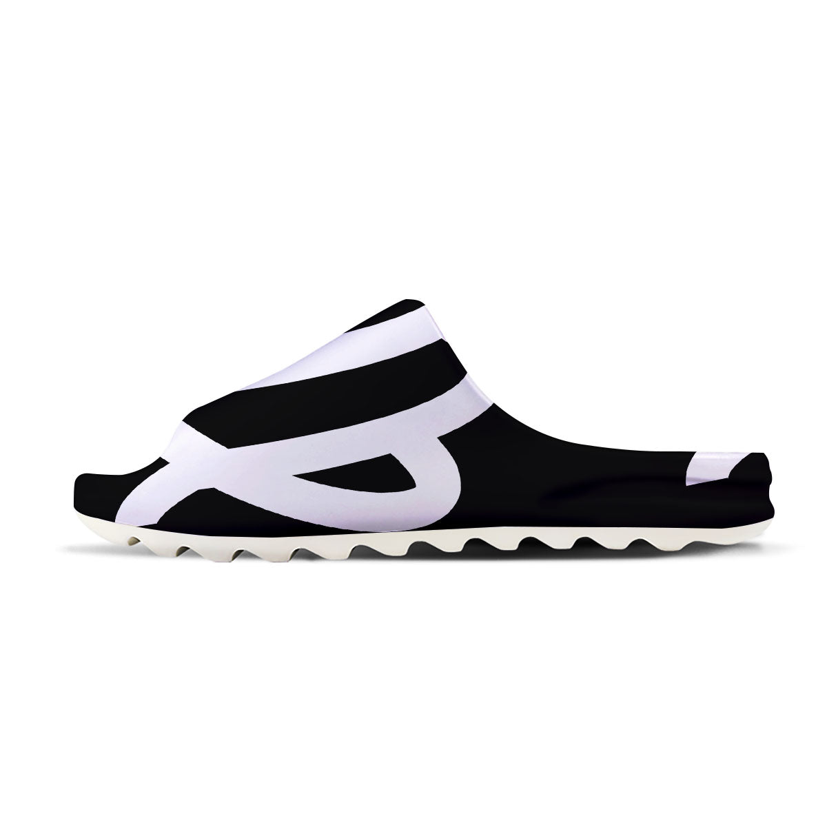 Virgo Sign White And Black Print Sandals-grizzshop