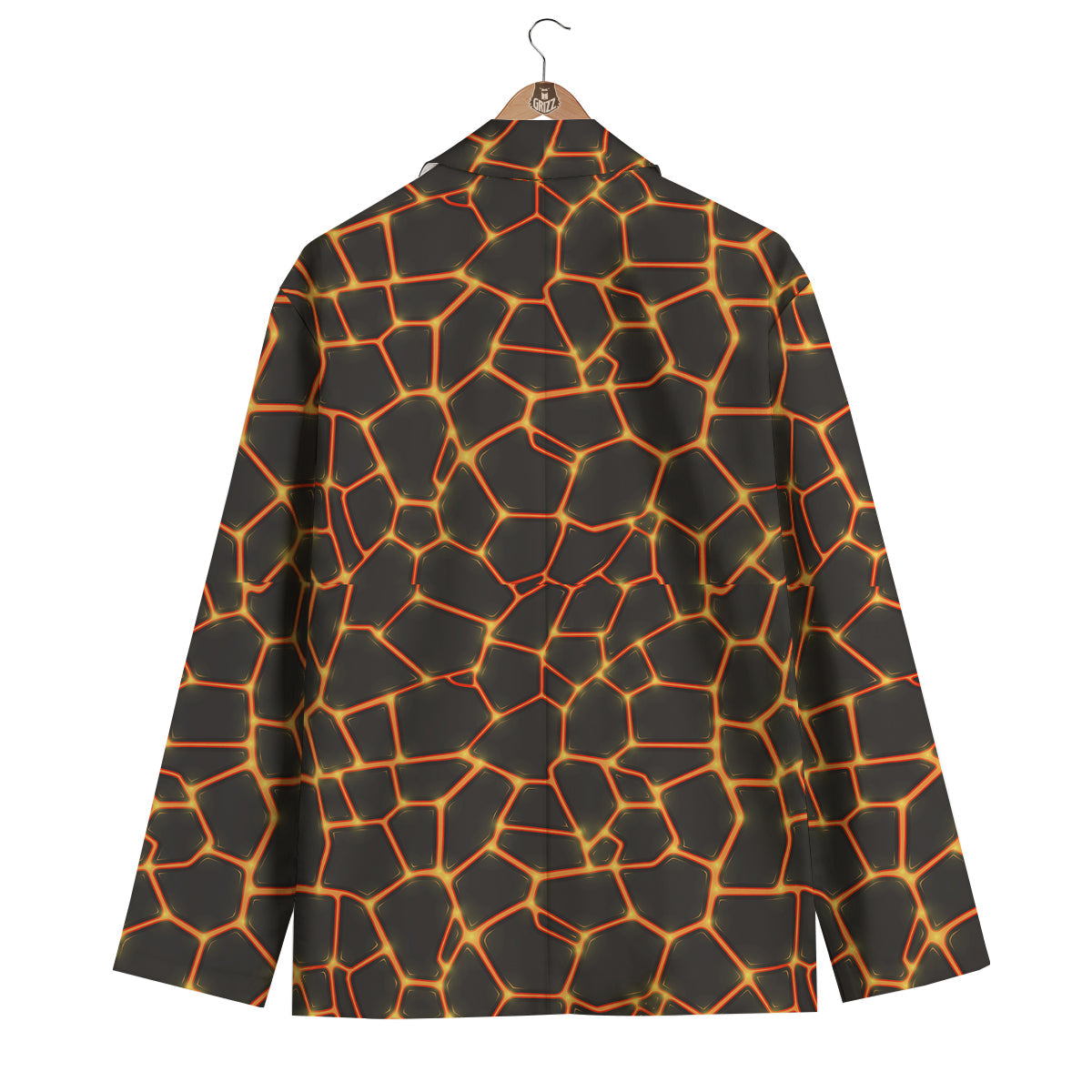 Volcano Cartoon Lava Print Pattern Men's Blazer-grizzshop