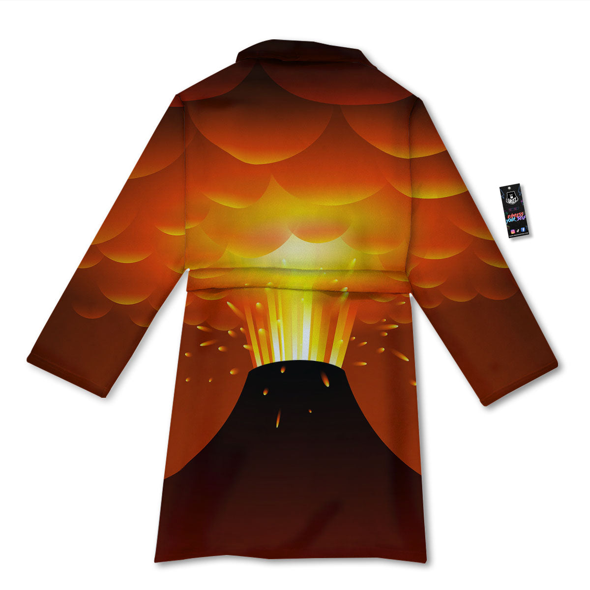 Volcano Erupt Print Bathrobe-grizzshop
