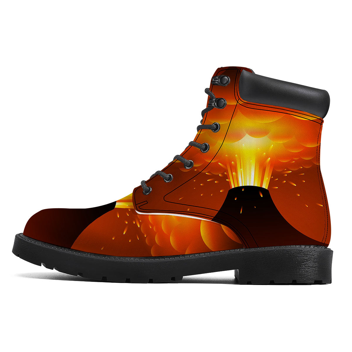 Volcano Erupt Print Boots-grizzshop