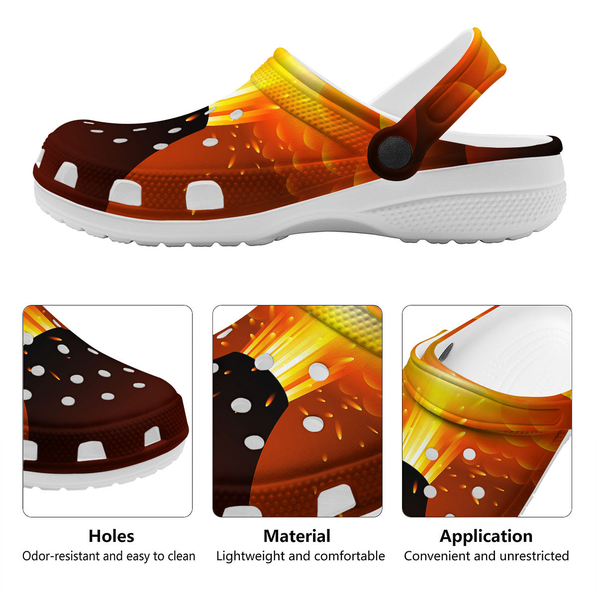 Volcano Erupt Print Clog-grizzshop