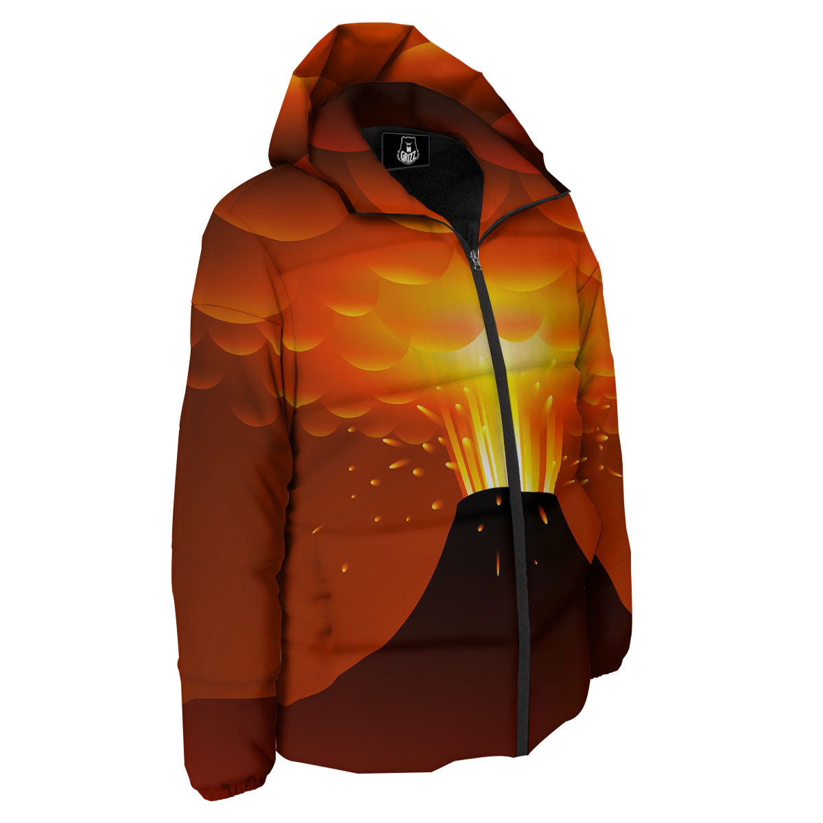 Volcano Erupt Print Down Jacket-grizzshop