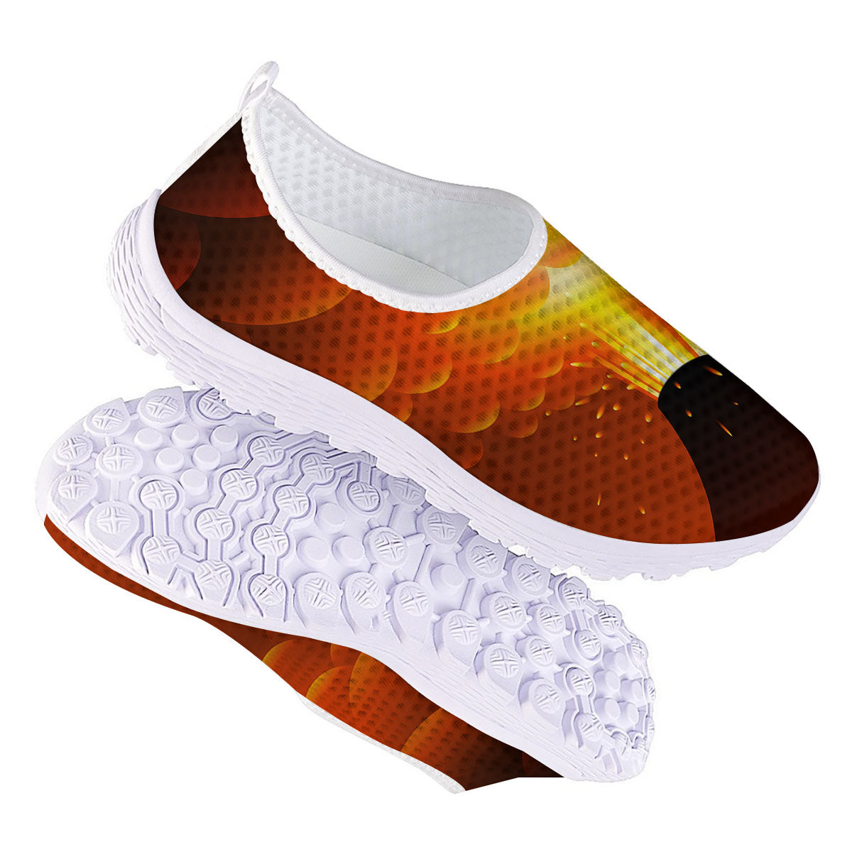 Volcano Erupt Print Nurse Shoes-grizzshop