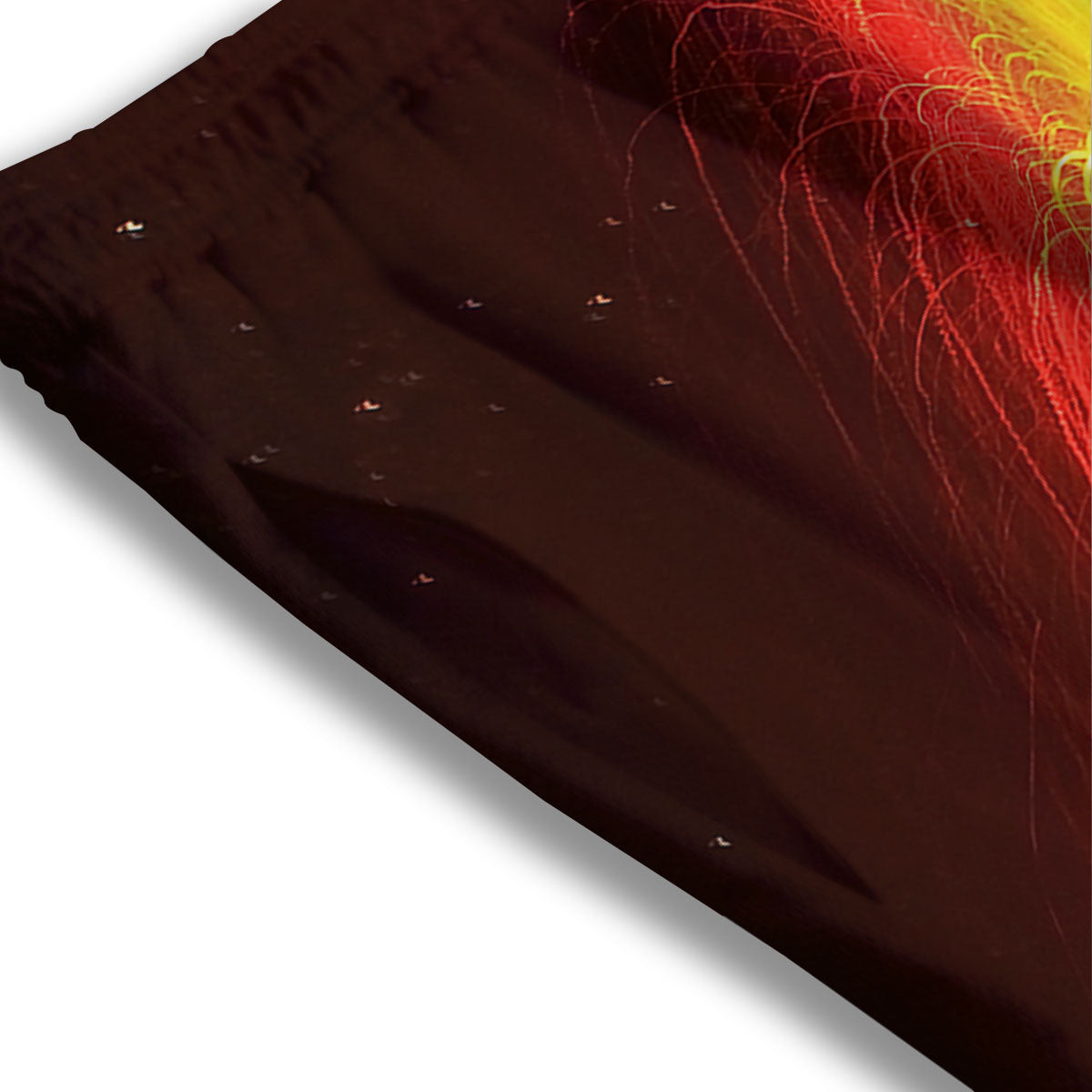 Volcano On Fire Print Mesh Shorts