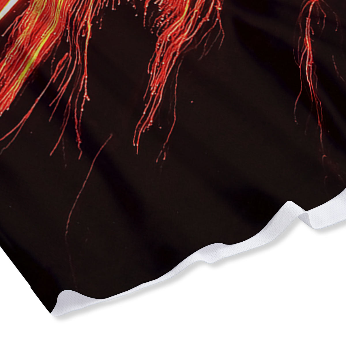 Volcano On Fire Print Mesh Shorts