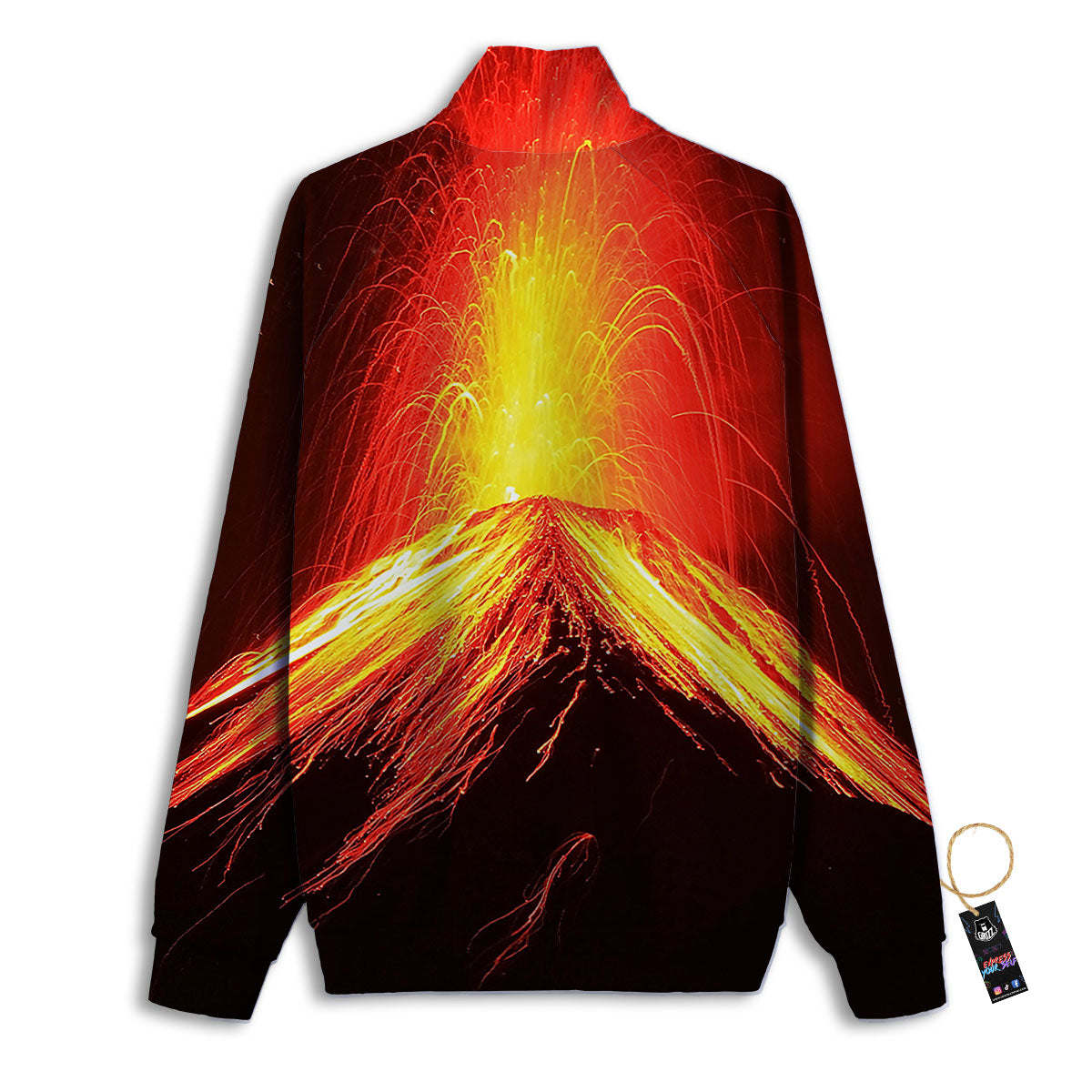 Volcano On Fire Print Track Jacket-grizzshop