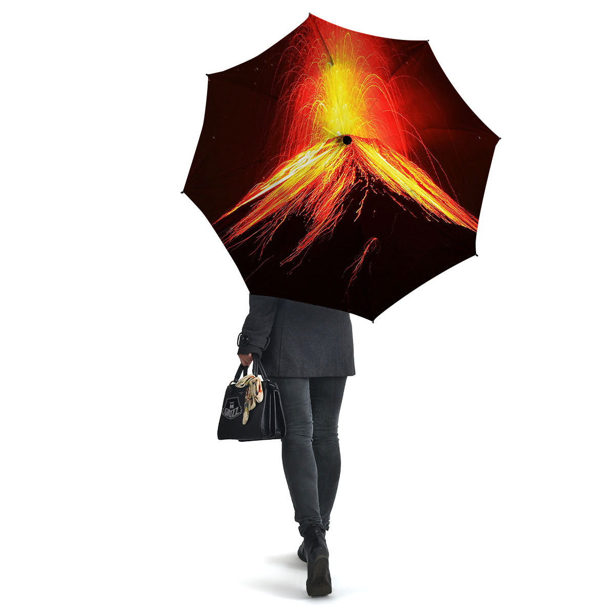 Volcano On Fire Print Umbrella-grizzshop