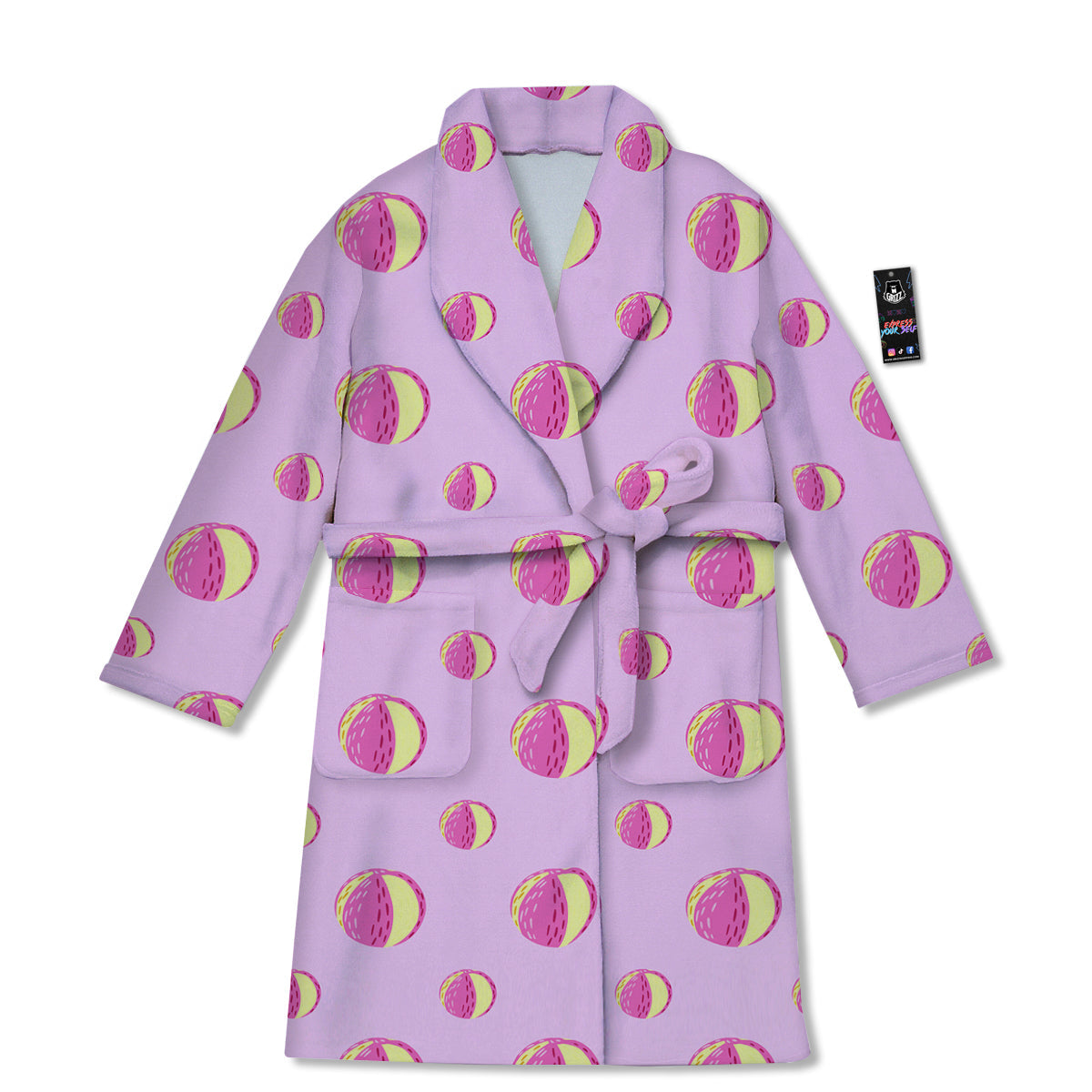 Volleyball Pastel Print Pattern Bathrobe-grizzshop