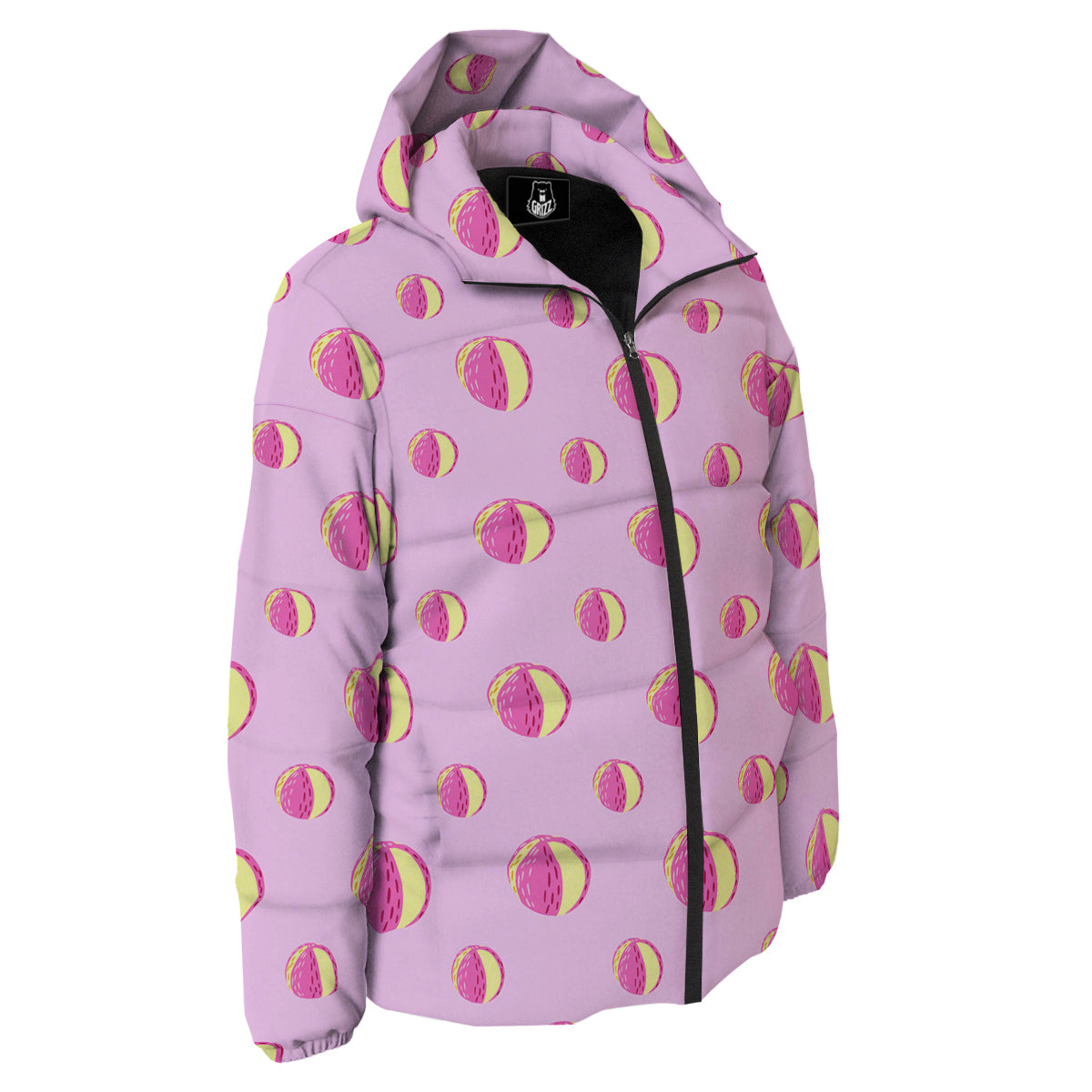 Volleyball Pastel Print Pattern Down Jacket-grizzshop