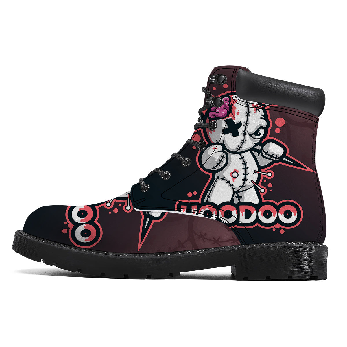 Voodoo Doll Cartoon Print Boots-grizzshop