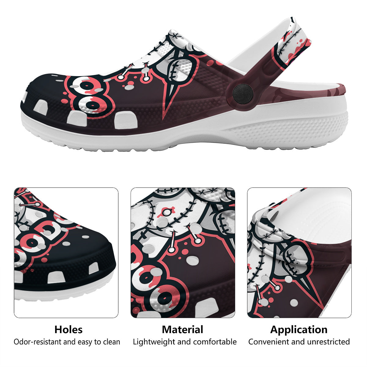Voodoo Doll Cartoon Print Clog-grizzshop