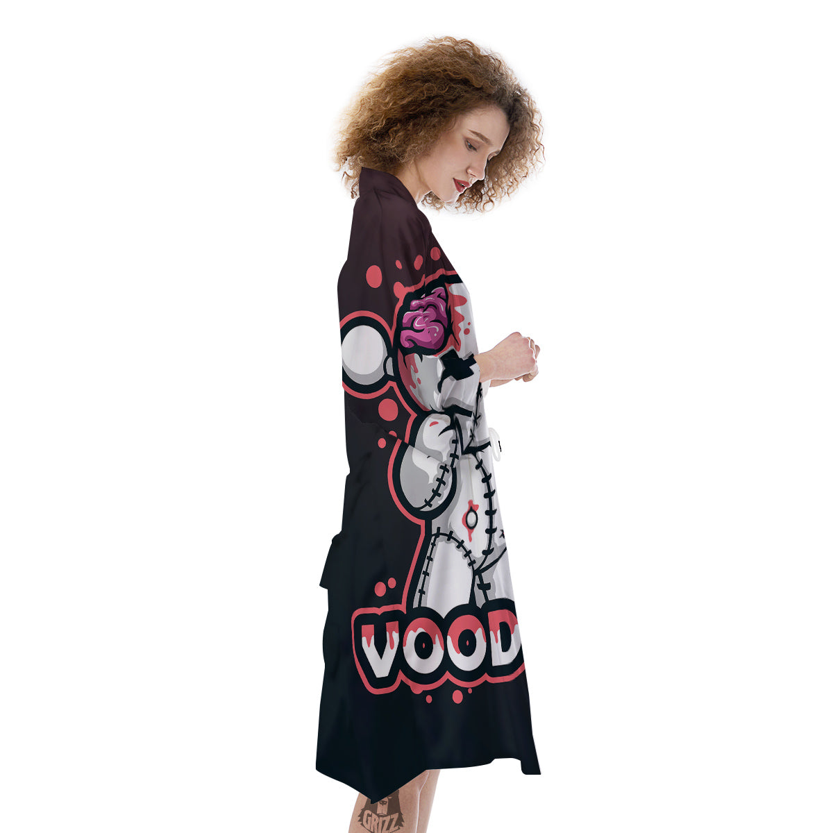 Voodoo Doll Cartoon Print Kimono-grizzshop