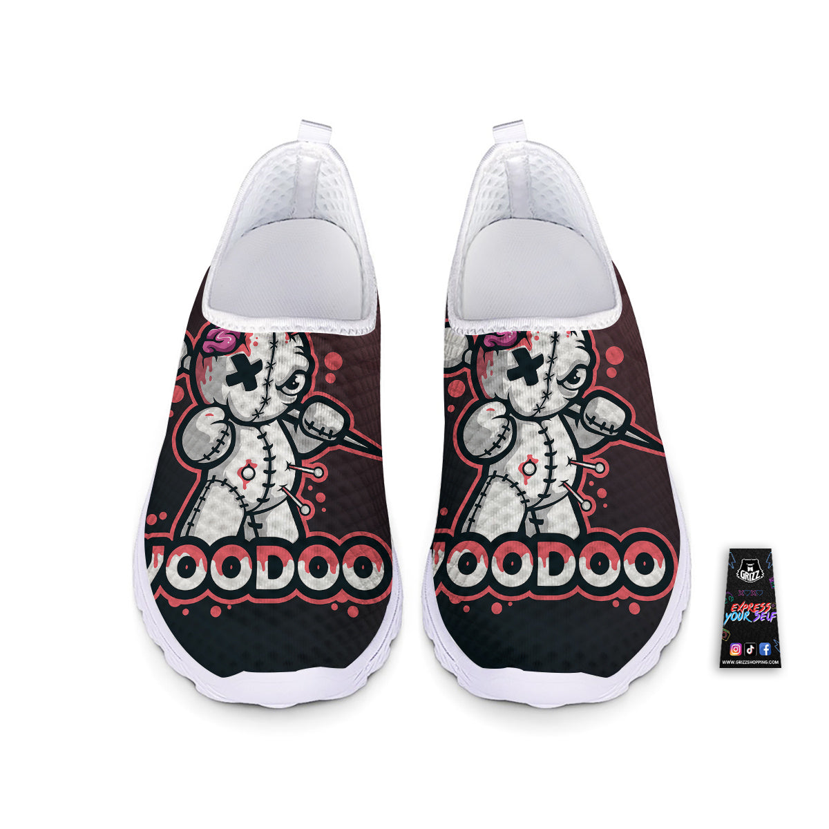 Voodoo Doll Cartoon Print Nurse Shoes-grizzshop