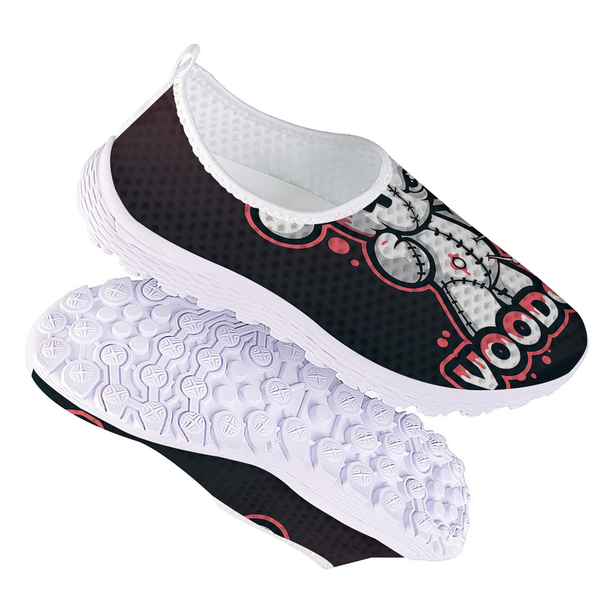 Voodoo Doll Cartoon Print Nurse Shoes-grizzshop