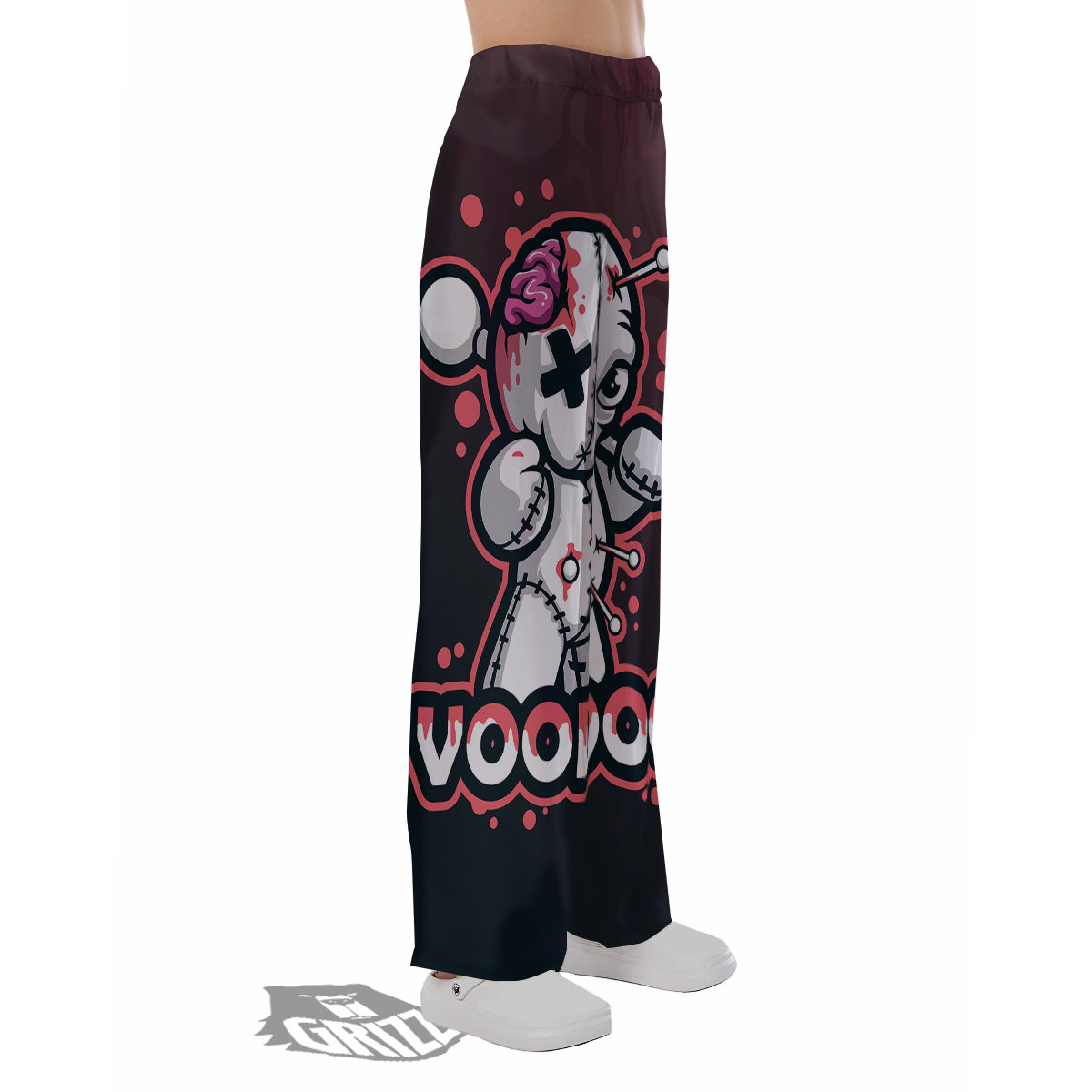 Voodoo Doll Cartoon Print Pajama Pants-grizzshop