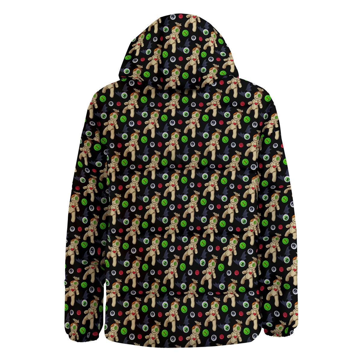 Voodoo Doll Cartoon Print Pattern Down Jacket-grizzshop