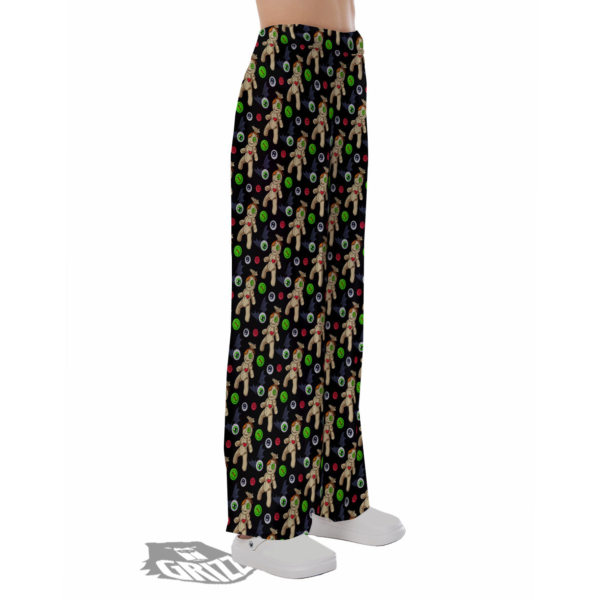 Voodoo Doll Cartoon Print Pattern Pajama Pants-grizzshop