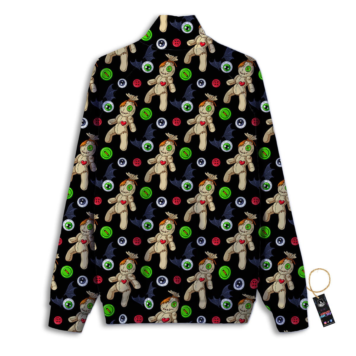 Voodoo Doll Cartoon Print Pattern Track Jacket-grizzshop