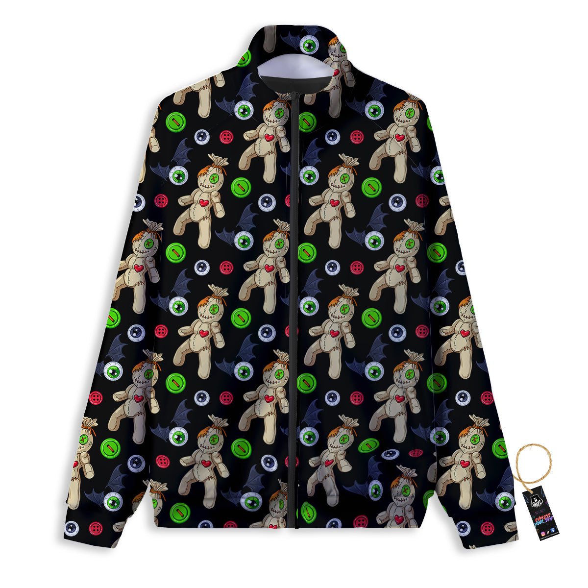 Voodoo Doll Cartoon Print Pattern Track Jacket-grizzshop