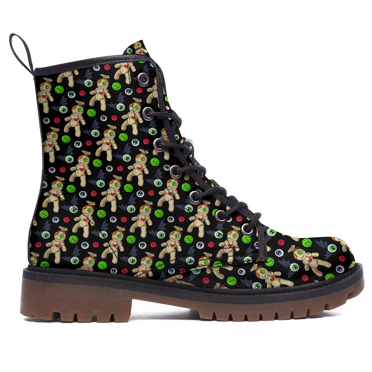 Voodoo Doll Cartoon Print Pattern Work Boots-grizzshop