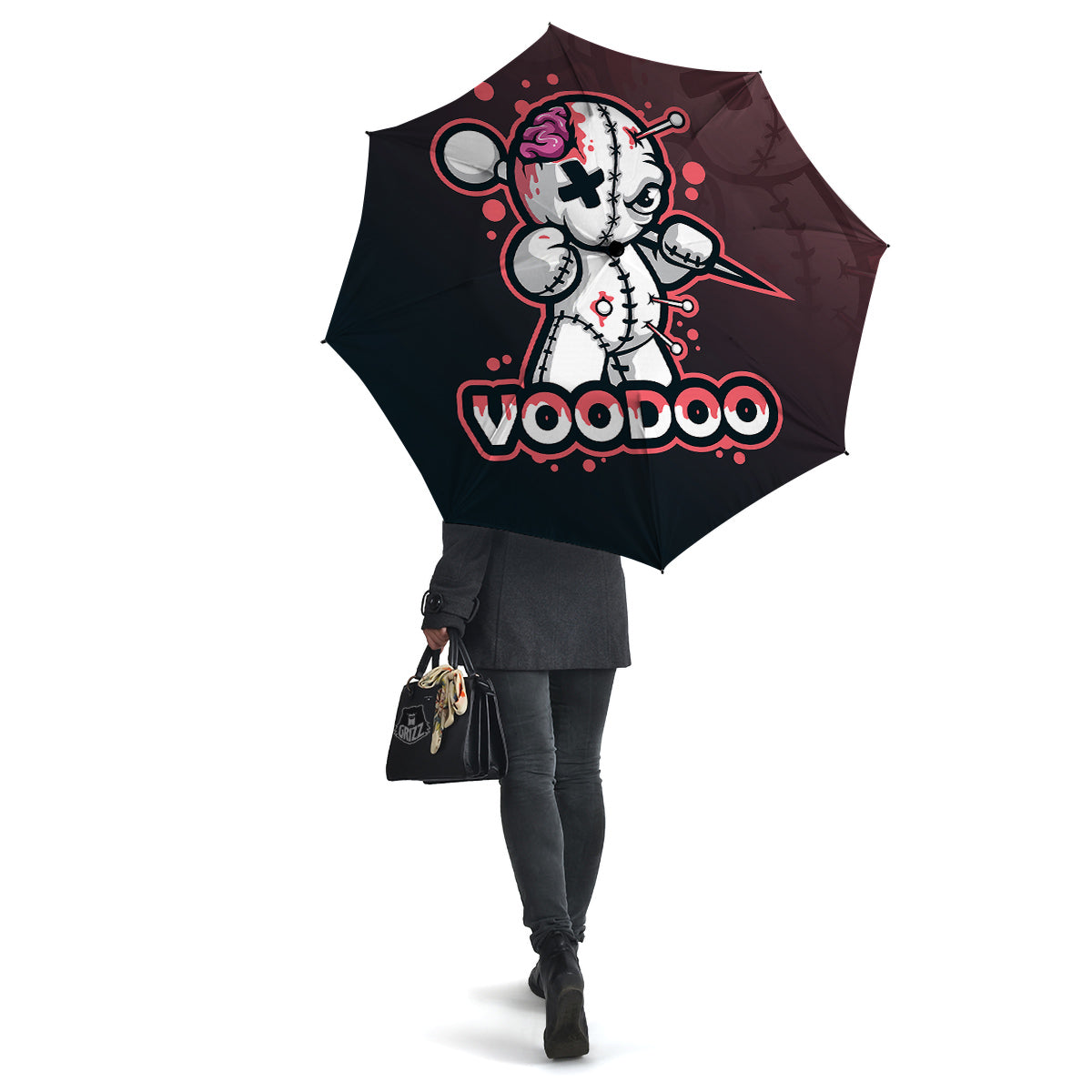 Voodoo Doll Cartoon Print Umbrella-grizzshop