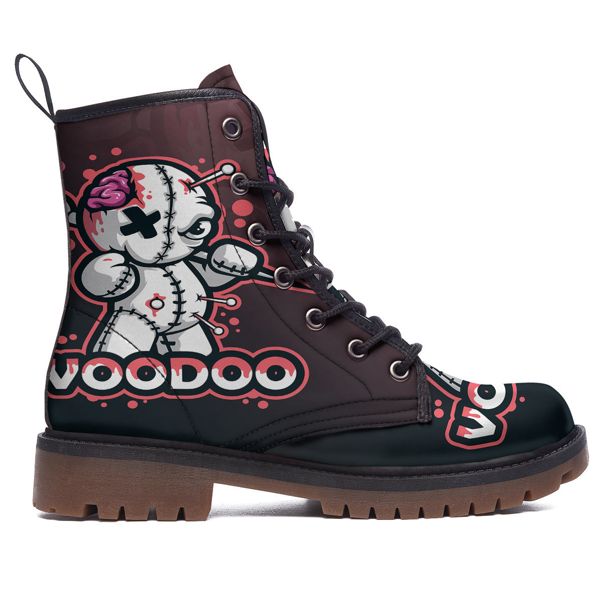 Voodoo Doll Cartoon Print Work Boots-grizzshop