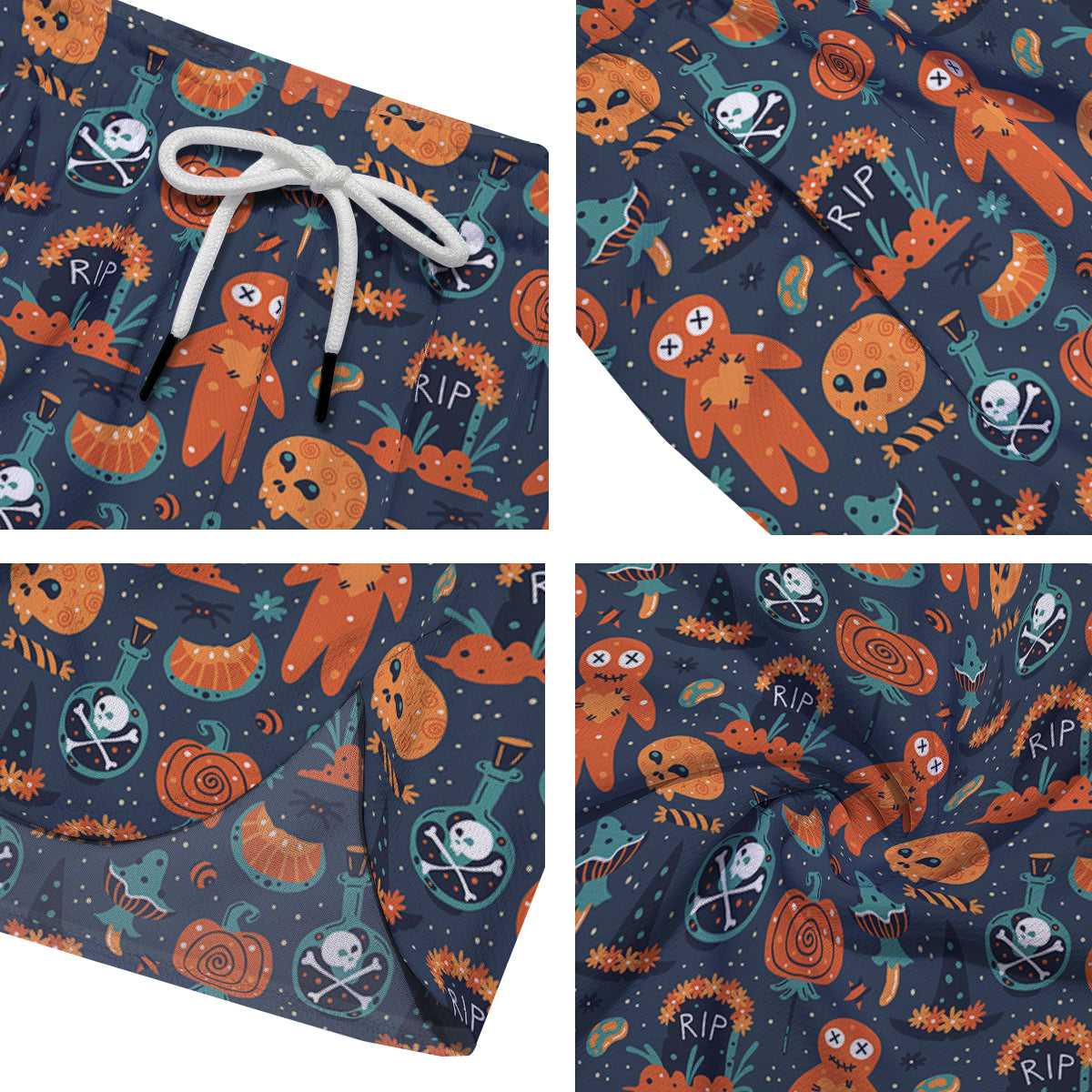 Voodoo Doll Halloween Print Pattern Men's Running Shorts-grizzshop