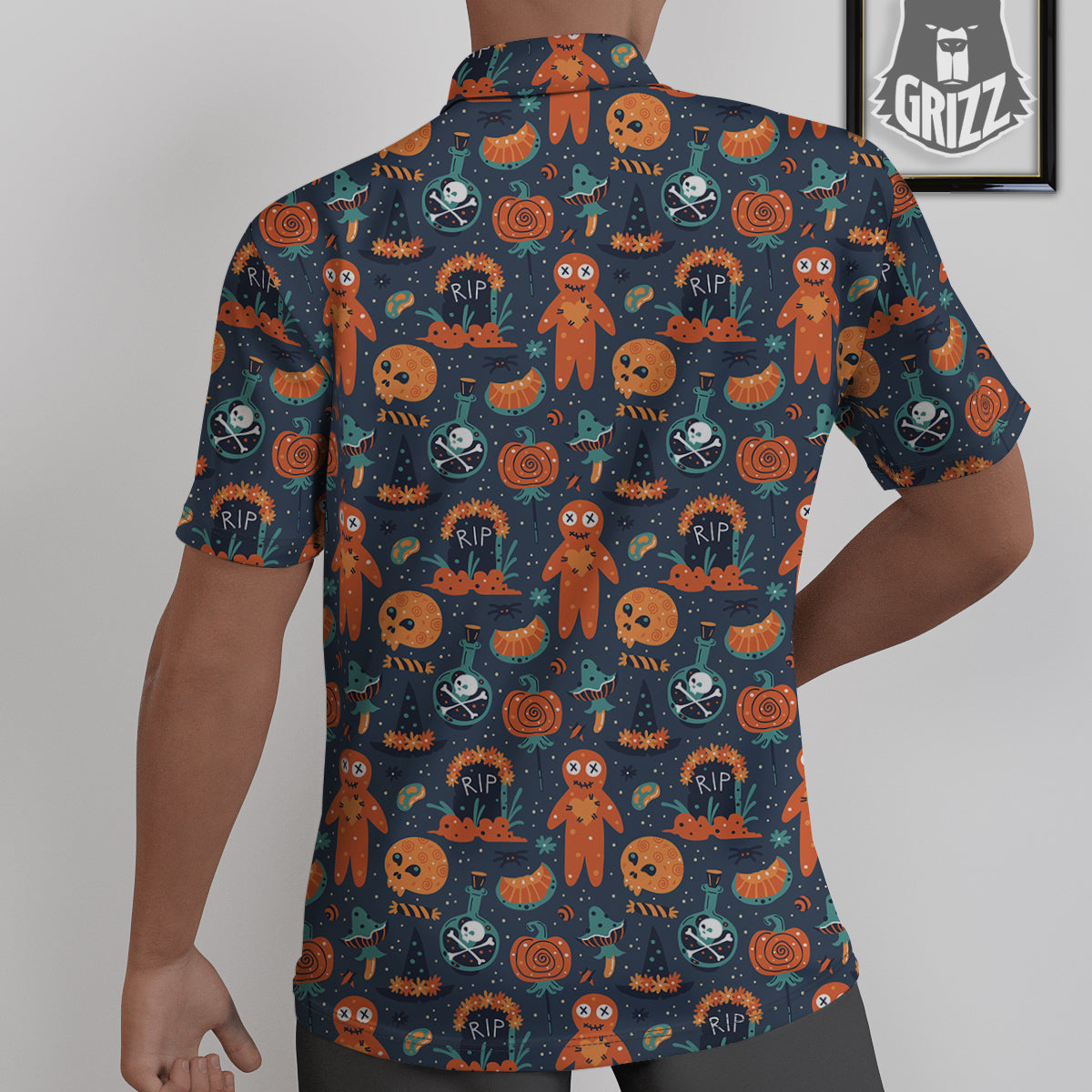 Voodoo Doll Halloween Print Pattern Untucked Shirts-grizzshop