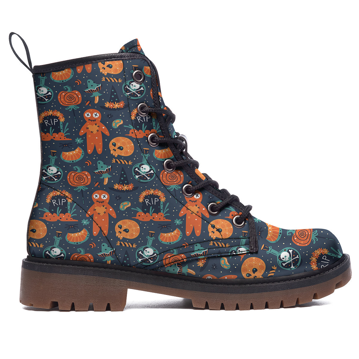 Voodoo Doll Halloween Print Pattern Work Boots-grizzshop