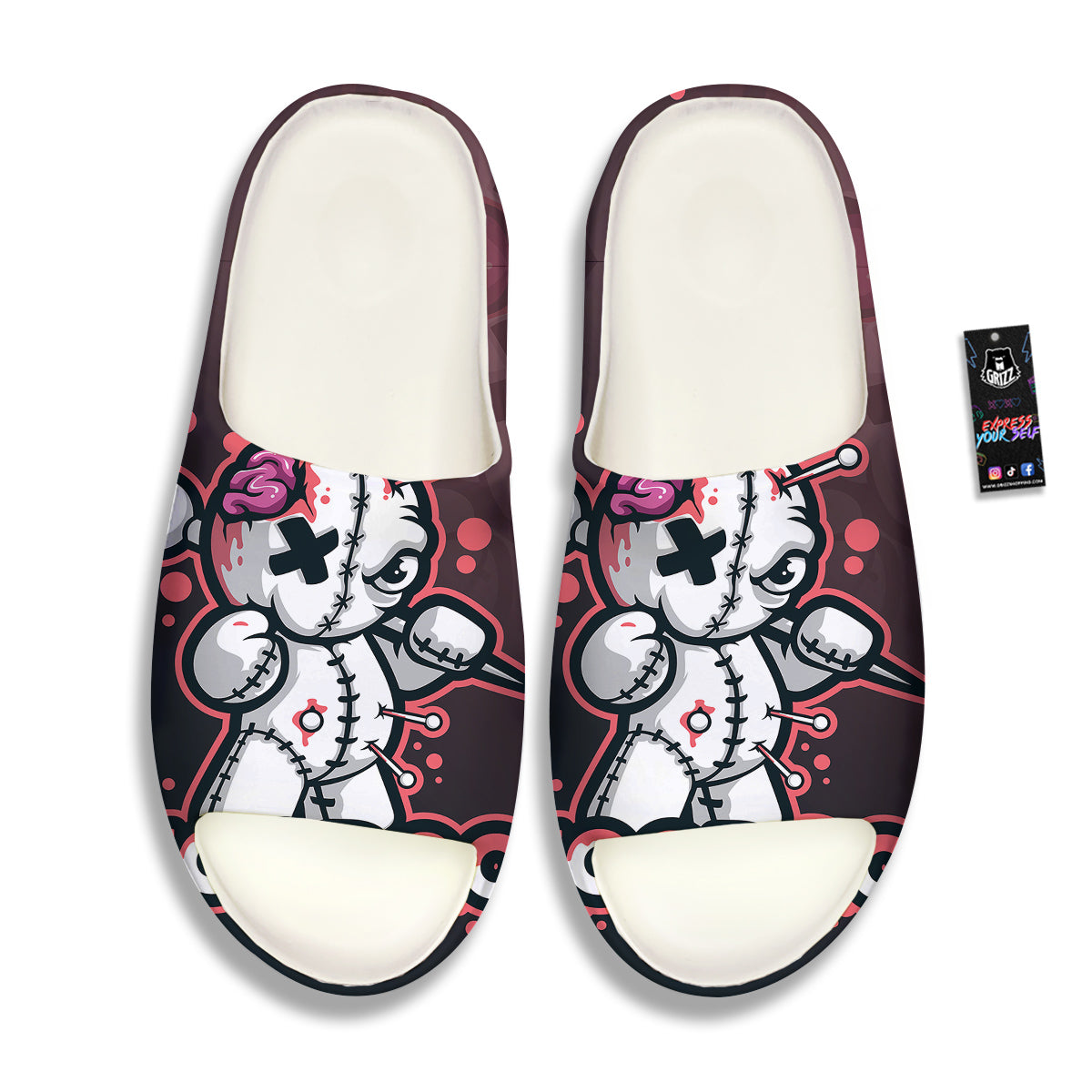 Voodoo Doll Cartoon Print Sandals-grizzshop
