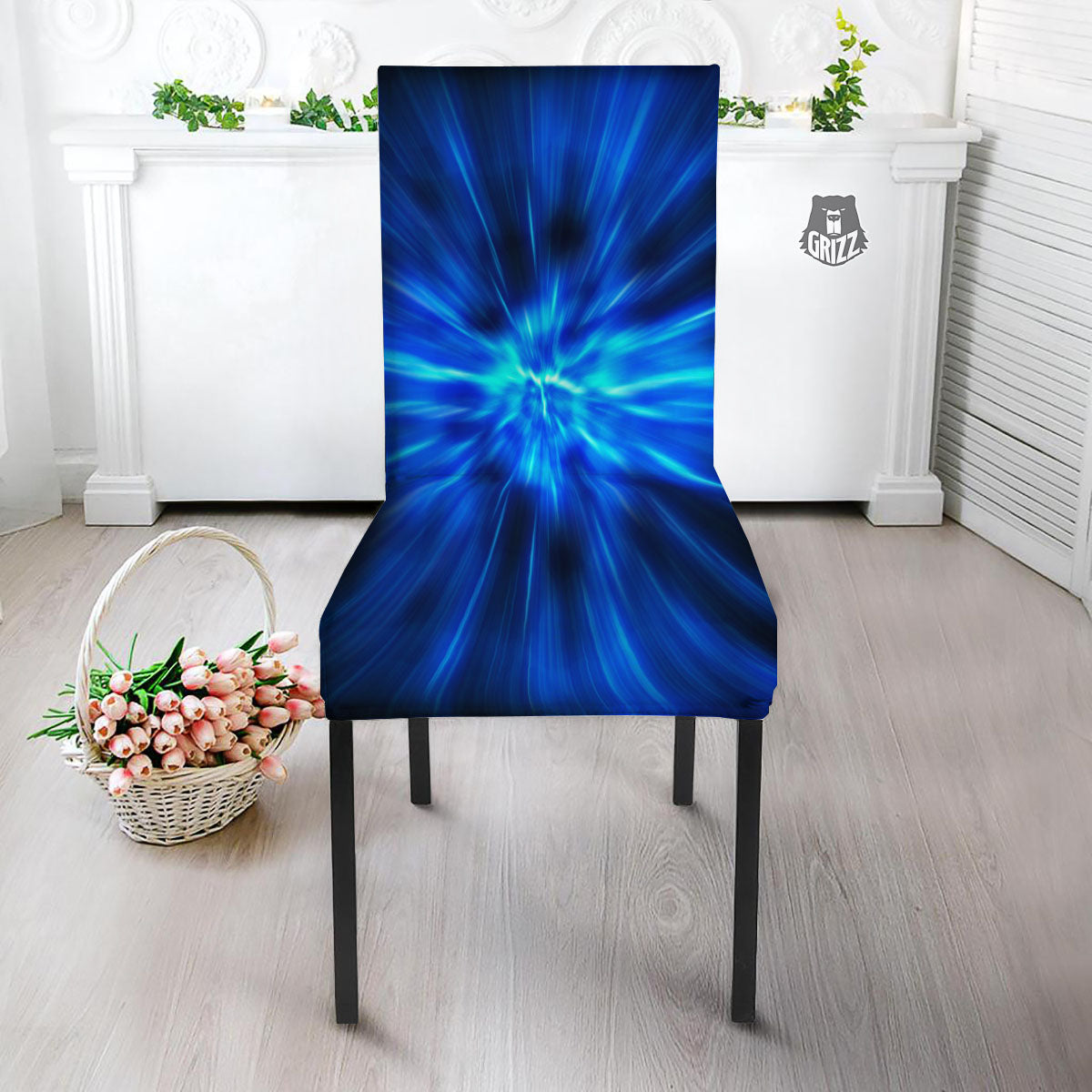 Vortex Lightspeed Print Dining Chair Slipcover-grizzshop